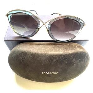 Tom Ford Gold and Black Cat-Eye Sunglasses